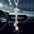 thumbnail image 3 of Accesorios de coche de diamantes de corazón para mujeres y hombres, encantos de espejo retrovisor de coche de cristal decoración de decoración de coche, colgante de adorno interior colgante de la suer Feliz Sencillez, 3 of 4