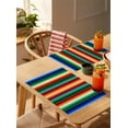 thumbnail image 4 of Mexican Stripes Placemats Set of 1 Colorful Retro Line Art Heat Insulation Washable Place Mats, Rustic Non-Slip Table Mats for Dining Table Party Kitchen Decor,13x19 Inch, 4 of 4