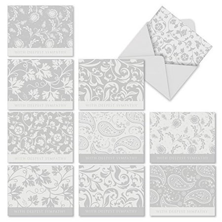'M2342SRG CONDOLENCE CARDS' 10 Assorted Sorry Note Cards Featuring Subtle Floral and Paisley Designs to Help Convey Your Sincerest Sympathy with Envelopes by The Best Card (Best Company Letterhead Design)