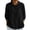 Black, variant on Staron Women's 3/4 Sleeve Collared Casual Pullover Top Loose Oversized Shirt Blouse Comfy Relaxed Basic Tunic, Army Green M
