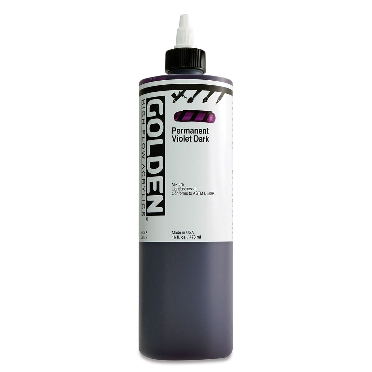 Golden High Flow Acrylic, 16 oz., Permanent Violet Dark