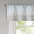 thumbnail image 6 of Madison Park Stripes 50" x 18" Adult Curtain Valance with Pintuck Details for Indoor Use in Aqua, 6 of 6