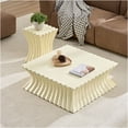 thumbnail image 2 of JERFIT Vintage Beige Fiberglass Coffee Table Set for Living Room, 2-Piece No Assembly Required Nesting Tables with Distressed Texture, 2 of 8