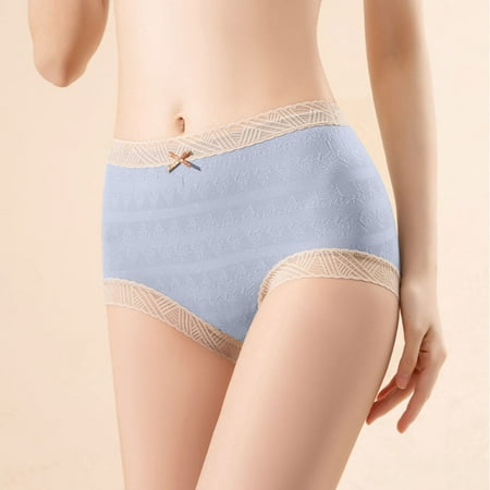 

Qazqa Stretchy Lace Trimmed Underwear Underwear For Women Seamless Panties Blue One Size