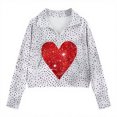 thumbnail image 4 of SERTG Girls Valentines Half Zip Sweatshirt Hoodless Stand Collar Thumbhole Cuffs Kids Long Sleeve Casual Pullover Everyday Top(White#4,7 Years), 4 of 5
