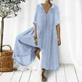 thumbnail image 5 of ZAZYULZ Summer Outfits for Women 2024 Trendy Women's Fashion Women's Temperament Elegant Long Comfortable And Breathable Five Part Sleeve Jumpsuit(Blue,Xxxl), 5 of 5