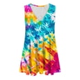 thumbnail image 3 of Viikei Women Dress Summer Maxi Dresses,Sun Dresses for Women Plus Size,Women's Tie Printed Casual Loose Pleated Sleeveless V-neck Dress with Pockets Multicolor S, 3 of 6