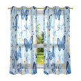 thumbnail image 6 of Yayeee Window Curtains Light Filtering 63"x42" Grommet Panel Pair Home Living Room Decor, Butterflys Flowers Pattern, 6 of 7