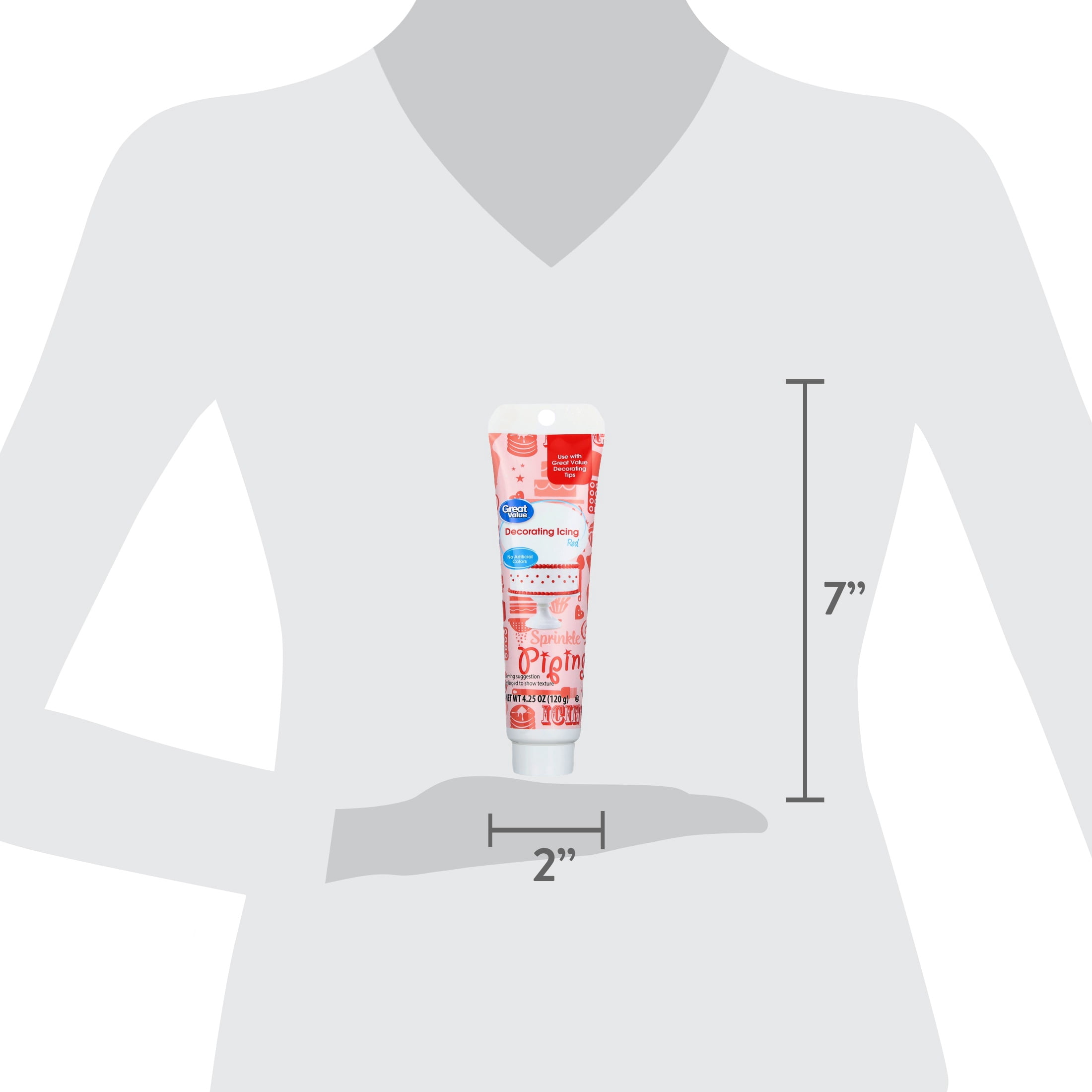 Great Value Decorating Icing, Red, 4.25 oz