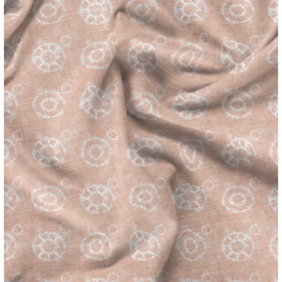 Soimoi Floral Print, Silk Fabric, Decor Sewing Fabric by The Yard 42 Inch Wide,Decorative Fabric for Shirts Suits Ties, Peach