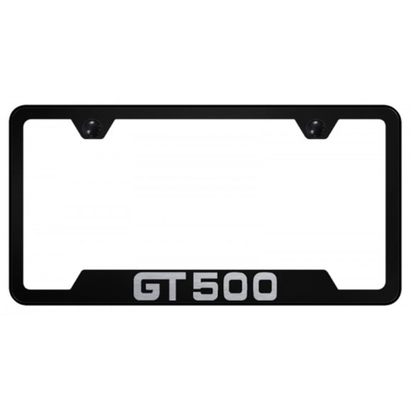 Au-Tomotive Gold, INC. Officially Licensed Laser Etched Black Cut-Out License Frame for Ford Mustang GT500