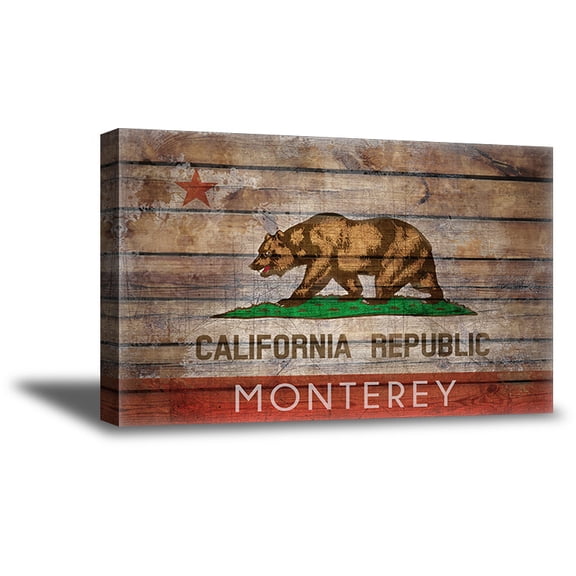 Awkward Styles Cali Flag Monterey Printed Wall Art Monterey Flag California Wall Art Decor Monterey Decals Monterey Framed Wall Art Cali Bear Canvas Art Cali Lovers Cali Gifts Bear Picture