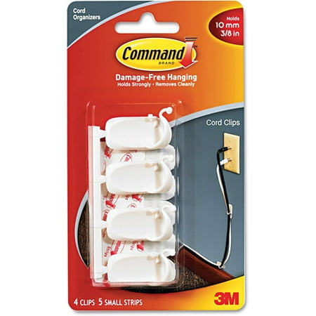 COMMAND 17301CLR-ES Hook, Molded Plastic, 5/8 In, PK 4