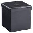 thumbnail image 1 of Pemberly Row Faux Leather Storage Ottoman in Black, 1 of 5