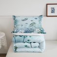 thumbnail image 4 of Sea Cucumber Comforter Set Teal Blue Ocean Beach Coastal King Bedding Comforter Sets,Starfish Octopus Tentacles Quilt Underwater Creature Coral Duvet Insert, 4 of 5