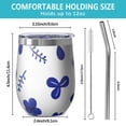 thumbnail image 5 of Floral 12oz Stainless Steel Insulated Wine Tumbler with Lid and Straw – Double Wall Vacuum Mug for Hot & Cold Drinks, 304 Steel Interior, Sweat-Free Design,Thanksgiving,Christmas, Spring,Flower, 5 of 5