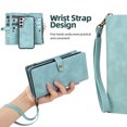 thumbnail image 5 of Dteck for Samsung Galaxy S23 Plus Case 6.6", Samsung S23 Plus Case Wallet for Women Men, Durable PU Leather Magnetic Flip Lanyard Strap Wristlet Zipper Card Holder Phone Cases for Galaxy S23+,Green, 5 of 7