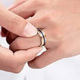 thumbnail image 5 of NUNCAD Men's 8mm Tungsten Ring Grooved Carbide Matte Finish Beveled Edge Wedding Band Size 6 to 14, 5 of 5
