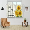 thumbnail image 2 of Sunflower Floral Rustic Kitchen Curtains - Spring Vintage Country Retro Farmhouse Short Cafe Curtains Decor for Dining Room Flowers Botanical Art Tier Curtains Window Drapes 24 Inch Length 2 Panels, 2 of 5