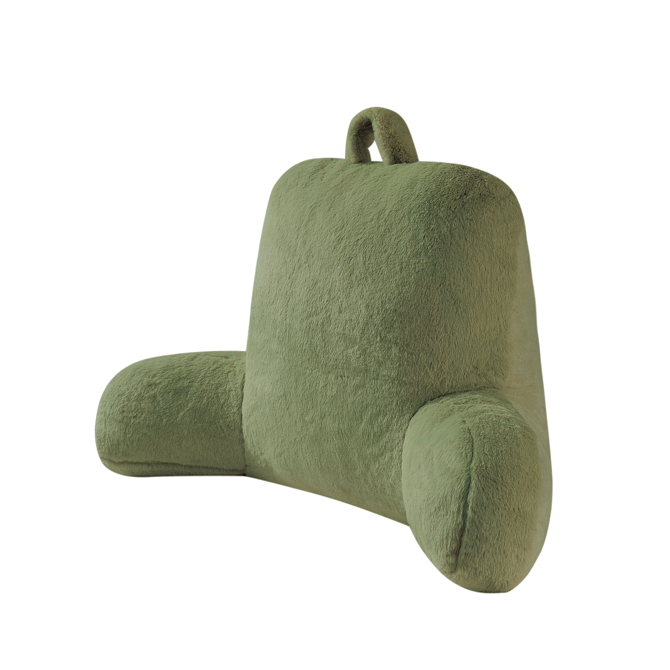 Mainstays Faux Fur Plush Backrest Pillow, Specialty Size, Bay Leaf