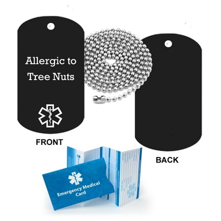 Anodized Aluminum Prop Nut - Allergic to Tree Nuts Medical Alert ID Dog Tag Pendant in Anodized Aluminum