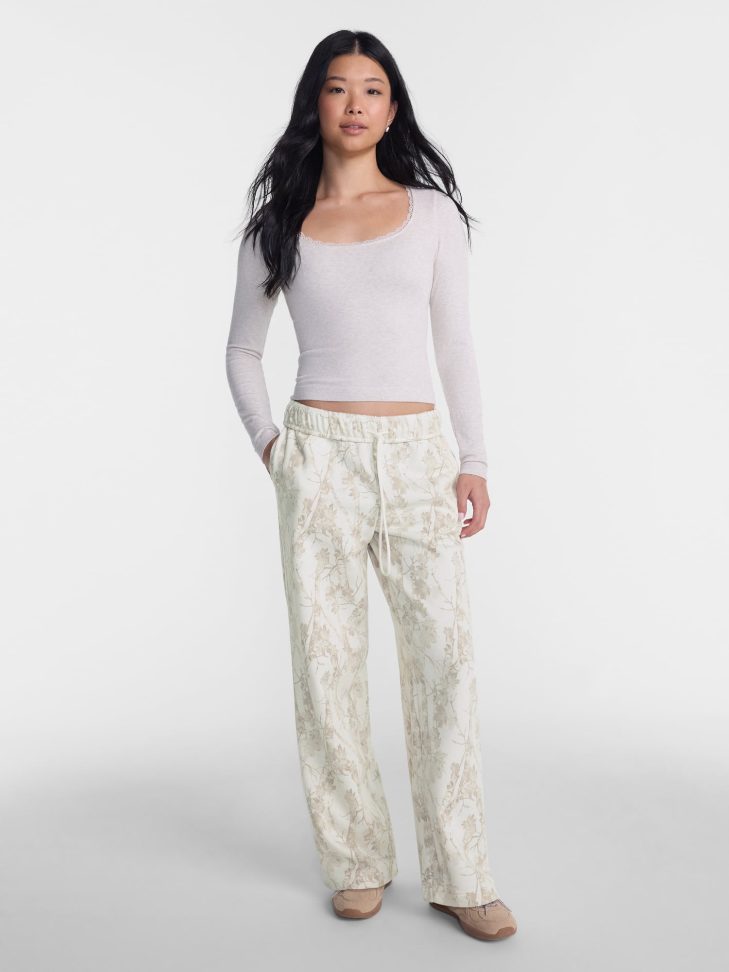 No Boundaries Wide Leg Fleece Pants, 28", 30", 32" Inseams, Women's & Women's Plus XXS-4X