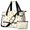 Geometric Leaf White Pattern, variant on Geometric Diamond Black Pattern Gym Duffel Bag 2 Piece Set, Travel Weekender Bag with Shoe Compartment & Toiletry Bag, Large Capacity Gifts for Women Men,18.5 X 8.7 X 14.2 Inches
