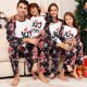 thumbnail image 2 of Xmas Family Look Outfits Mother Father Kids Matching Clothes 2 Pcs Sleepwear Baby&Dog Romper Letter Print Christmas Pajamas Set, 2 of 3