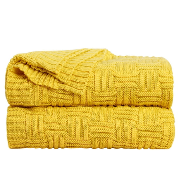Soft Warm Cozy Cotton Cable Knit Blanket Throw For Couch Bedding Home
