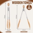thumbnail image 2 of ZDM 2 Pcs Walnut Wooden Kitchen Tongs for Cooking Wooden Utensil Set Salad Tongs with Wood Tips for Serving Salad Flipping Burgers Grilling and Much More, Set of 2, 11.4 Inch, 2 of 6