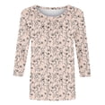 thumbnail image 6 of Tqyyweavej Womens 3/4 Sleeve Shirts Plus Size Printed Crew Neck Tops Loose Fit Casual V Neck Blouses, Gifts for Women S-5XL, 6 of 8