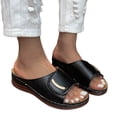 thumbnail image 3 of asddcavvf Ladies Summer Fashion Solid Colour Hollow Out Open Toe Breathable Slope Heel Outside Wear, 3 of 6