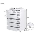 thumbnail image 3 of HeSLehs 6 Drawer Dresser, Modern Chest of Drawers, Wooden Chest Storage Cabinet Entryway Furniture Storage Dresser Organizer for Bedroom, Living Room, Laundry Room (White), 3 of 7