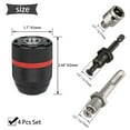 thumbnail image 4 of 4PCS Metal 1/2-20UNF 1.5-13mm Keyless Drill Chuck Hex /SDS/Socket Square Female Adaptor Hardware Tool Drill Chuck, 4 of 5