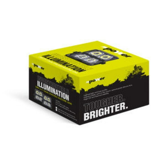 mPower Lumière de Conduite/brouillard EMPR10039-WW Lumière de Conduite/brouillard; ORG; Ampoule LED; Ampoules Claires; Double Empilage 2.61 Pouces x 1.2 Pouces Rectangulaire; Faisceau Spot/Flood; 5528 Lumens Bruts; Lentille en Silicone Incassable