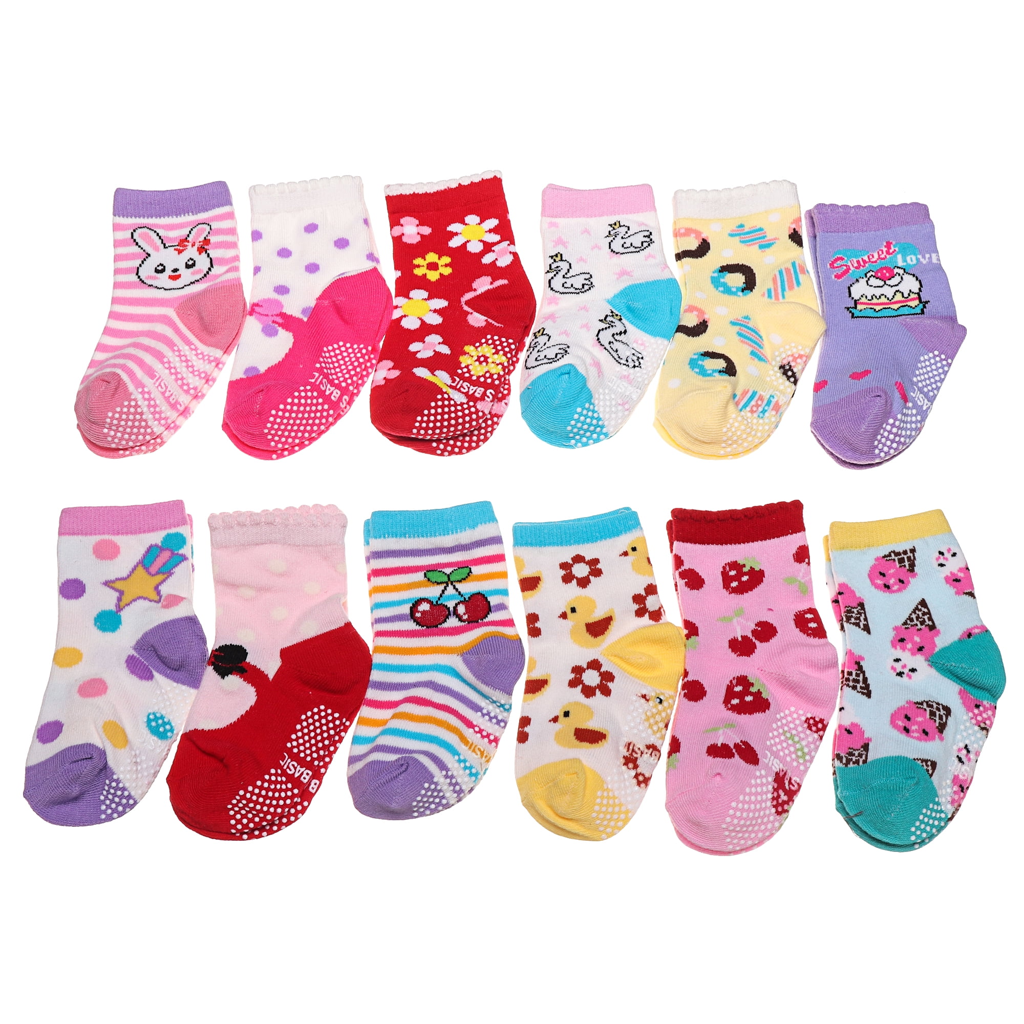 LittleYogaSocks Grip Socks for Toddlers- Into The Wild - 3/4 Pairs | Non Skid Socks | Anti Slip Socks