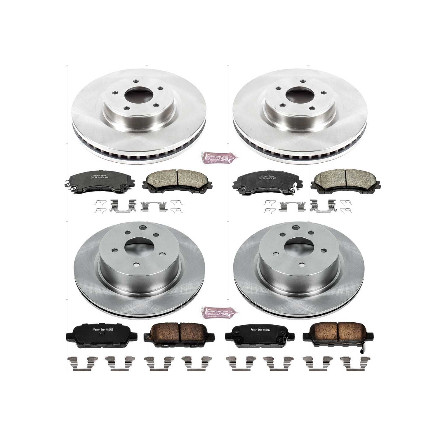 PowerStop Front and Rear Stock Replacement Brake Pad and Rotor Kit Fits: INFINITI NISSAN Select Models KOE7584