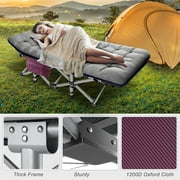 Slsy Folding Camping Cots for Adults 880 lbs, 28 Extra Wide Sturdy Portable Folding Cot Sleeping Cot with Mattress & Carry Bag for Camp Home Office