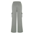 thumbnail image 6 of Jalioing Wide Leg High Waist Cargo Pants for Women Solid Casual Loose Outdoor Sport Trousers with Pocket, 6 of 8