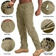 thumbnail image 4 of liyiyiyia Mens Pants Relaxed Fit Cargo Work Pants for men Construction Rip Stop Hiking Trousers Lightweight Pants (No Belt), 4 of 9