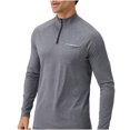 thumbnail image 4 of cfhntfmh Mens 1/4 Zip Pullover Workout Performance Tshirt Long Sleeve Hiking Outdoor Shirts Quick Dry Gym Tops(Gray,Large), 4 of 6
