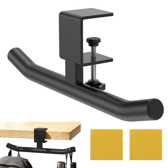 44 lb Heavy Duty Bag Hook for Desk Adjustable Purse Hanger Purse Hook Backpack Holder for Table Handbag Hanger Space Saving Organizer for Classroom Dorm Office Home and Cafe Table (Black)