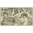 thumbnail image 2 of Arthur E. Becher 14x10 Black Ornate Wood Framed Double Matted Museum Art Print Titled: Bacchanal Scene (1901), 2 of 5