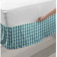 thumbnail image 2 of Teal Green Bed Skirt, Optical Illusion Themed Pattern of Zigzags and Vertical Lines in Cold Tones, Elastic Bedskirt Dust Ruffle Wrap Around for Bedding Decor, 4 Sizes, Multicolor, by Ambesonne, 2 of 2