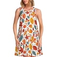 thumbnail image 1 of Balery Colorful Maple Leaves Vestidos de verano para mujer con estampado: vestido holgado sin mangas, vestido playero informal y cómodo para días calurosos., 1 of 7