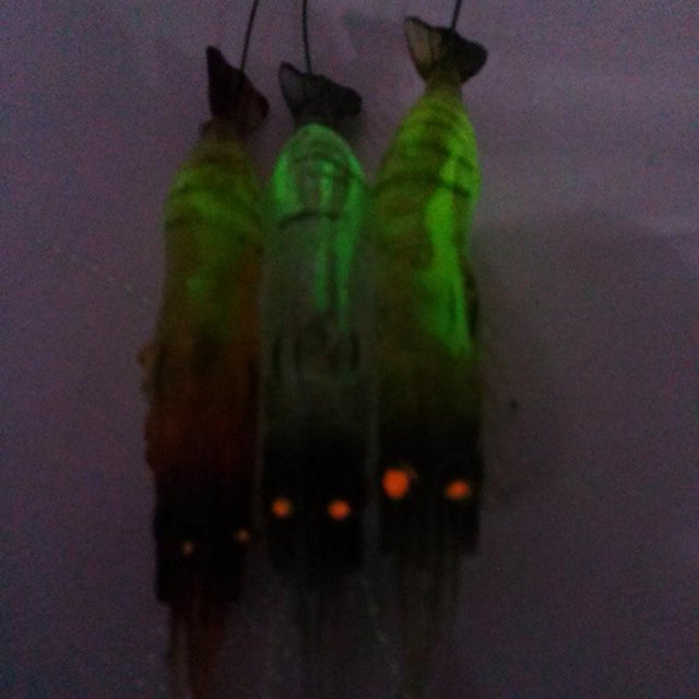 Pesca 6G 3uds Señuelos blandos luminosos Anzuelos de camarones artificiales Cebos de pesca