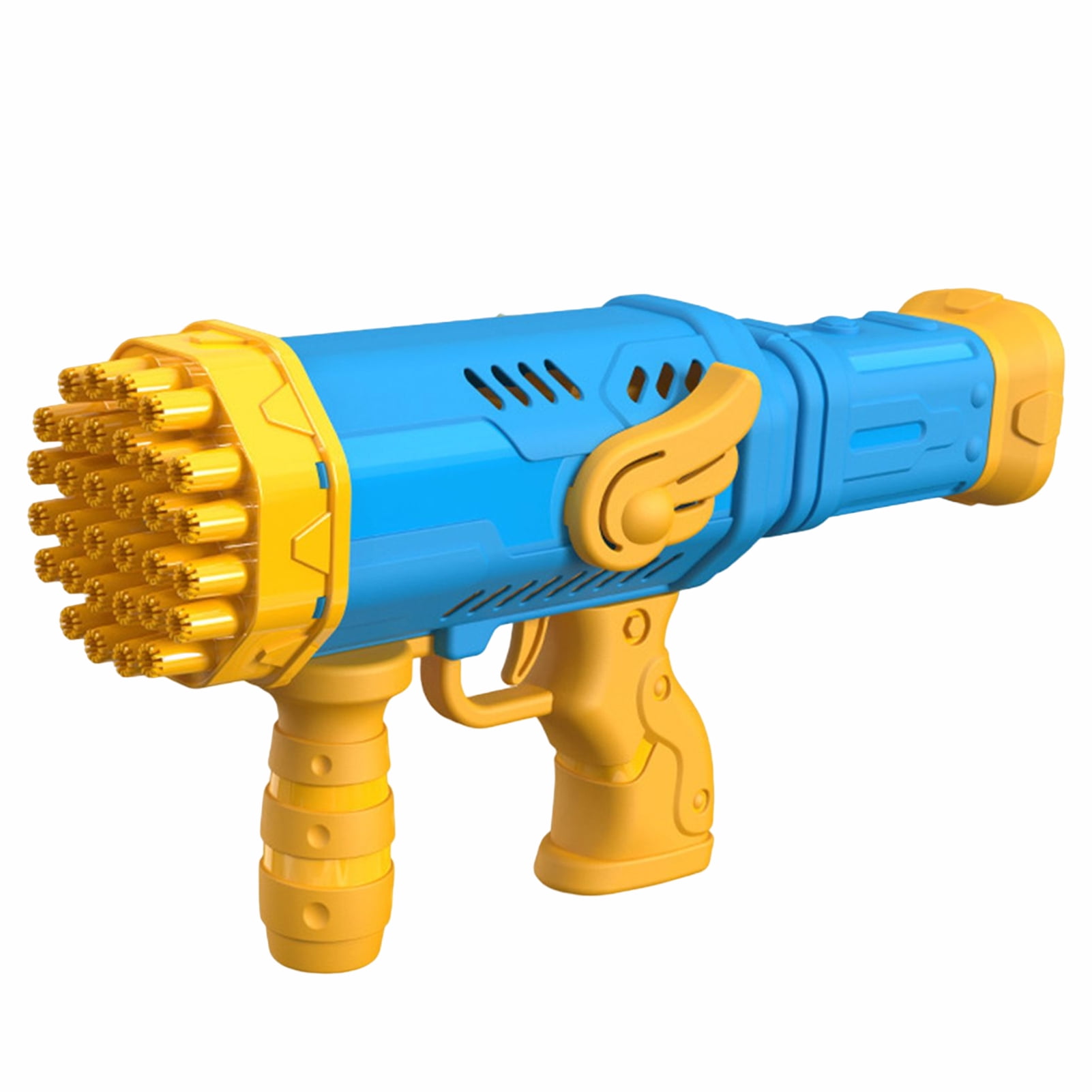 Pnellth Automatic Bubble Machine Handheld Summer Fan Dreamy Lighting 32Holes Angle Wing Bubble