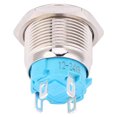 thumbnail image 3 of 2 uds 12 ~ 24VDC interruptor de botón 19mm redondo 4PIN interruptor de reinicio automático con patrón de potencia de luz amarillo, 3 of 8
