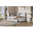 thumbnail image 5 of Wood Daybed with Storage & USB, Twin Size, White, 5 of 19