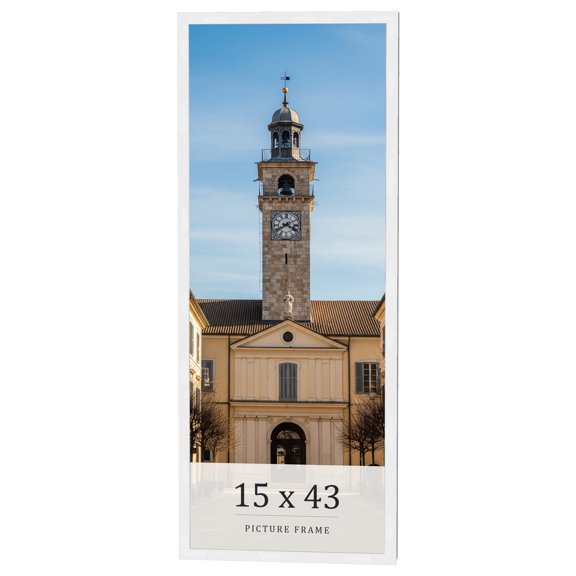 15x43 Frame White Real Wood Picture Frame Width 0.75 inches | Interior Frame Depth 0.5 inches |